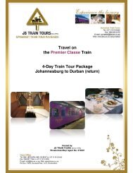 Travel on the Premier Classe Train 4-Day Train ... - JB Train Tours