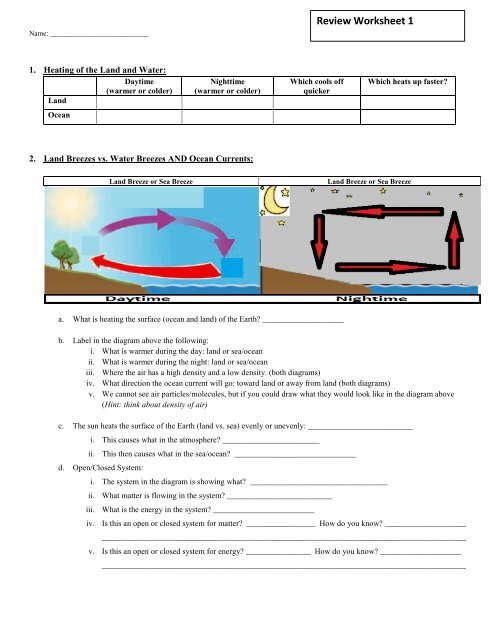 Review Worksheet 1 - Spokane Public Schools