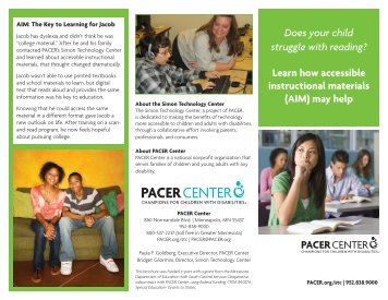 Accessible Instructional Materials Brochure - PACER Center