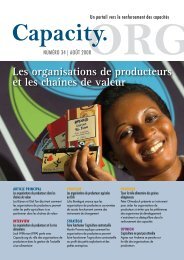 Les organisations de producteurs et les chaînes de ... - Capacity.org