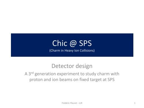 Chic @ SPS (Charm in Heavy Ion Collisions)