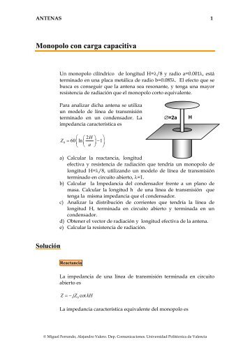 Monopolo con carga capacitiva - Universidad Politécnica de Valencia