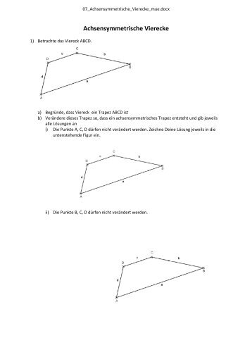 Achsensymmetrische Vierecke - Mathe-oli.de