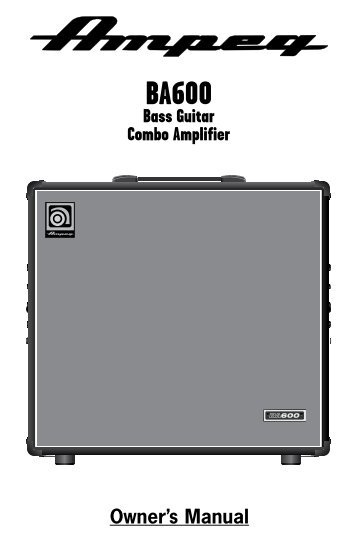 Bass Guitar Combo Amplifier Owner's Manual - Ampeg