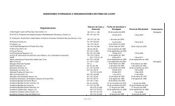 exenciones otorgadas a organizaciones sin fines de lucro