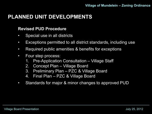 ZONING ORDINANCE PRESENTATION - Village of Mundelein