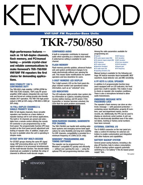 Kenwood's TKR-750/850 - AKA