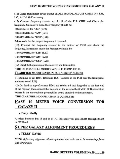 Super Galaxy Alignment Procedures - CB Tricks