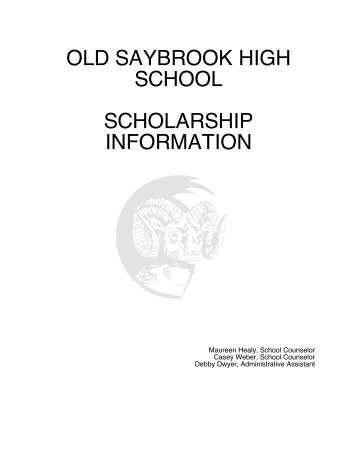 Scholarship Informational Booklet 2012-2013 - Old Saybrook Public ...