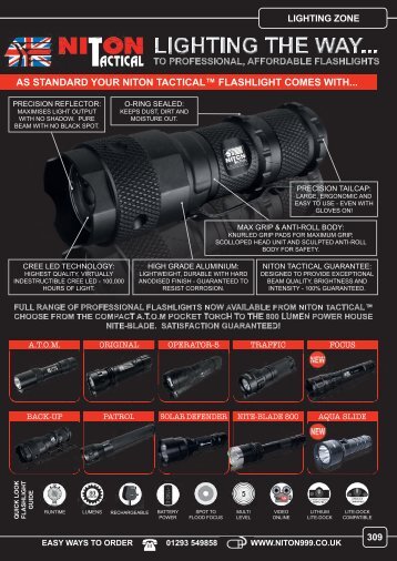 as standard your niton tactical™ flashlight comes with... - Niton 999 ...