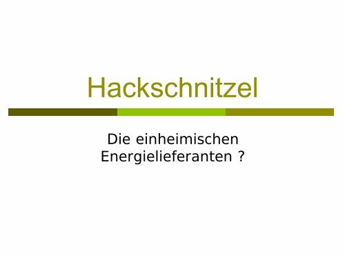 Vortrag: Hackschnitzel - Horst R. Dänzer