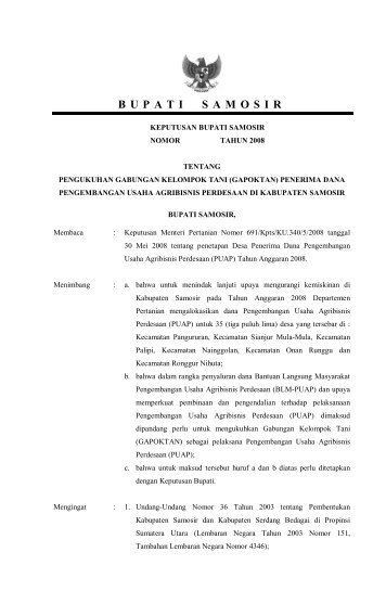 sk bupati.pdf - Pemerintah Kabupaten Samosir