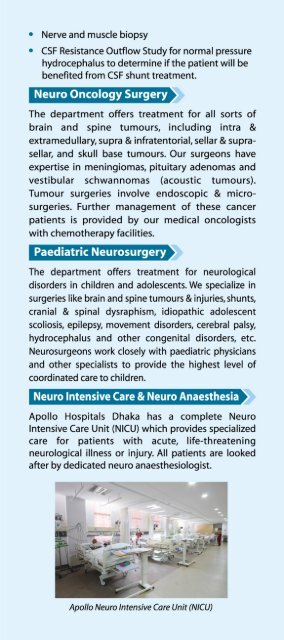 Neurosurgery Department - Apollo Hospitals Dhaka