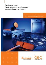 Cable Management Systems for underfloor ... - OBO Bettermann