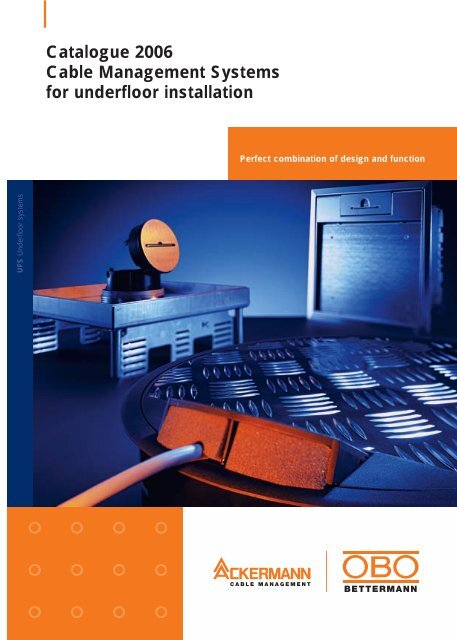 Cable Management Systems for underfloor ... - OBO Bettermann