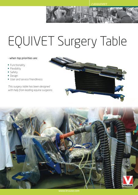 EQUIVET Surgery Table Brochure - Kruuse