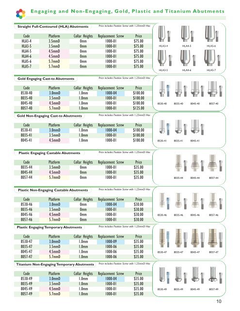 Legacy System 1-2-3 prosthetic catalog February 2011_Project1.qxd