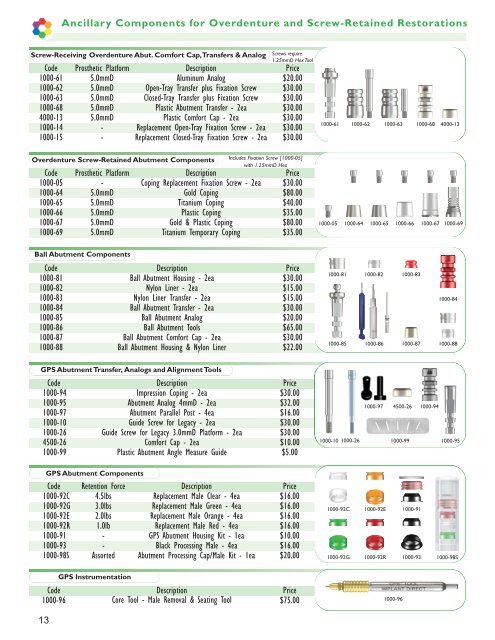 Legacy System 1-2-3 prosthetic catalog February 2011_Project1.qxd