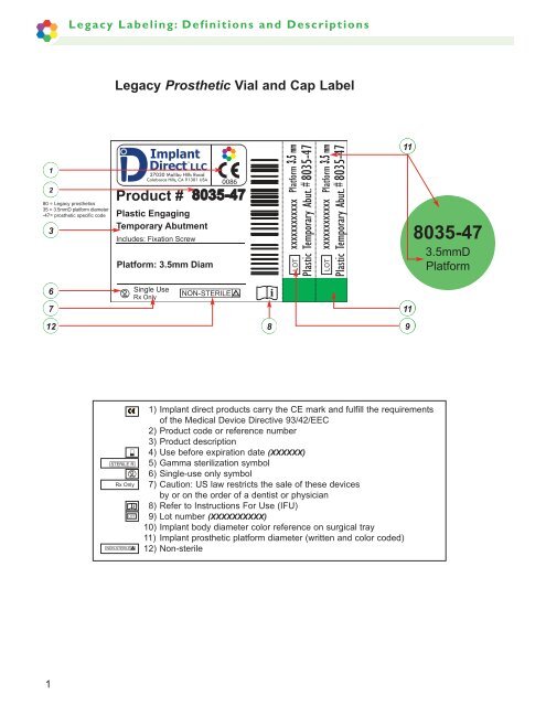 Legacy System 1-2-3 prosthetic catalog February 2011_Project1.qxd