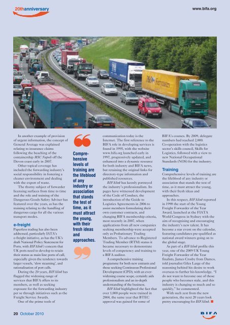 BIFAlink cover - British International Freight Association