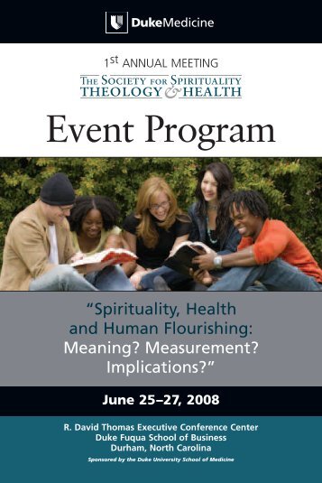 Event Program - Duke Center for Spirituality, Theology, and Health