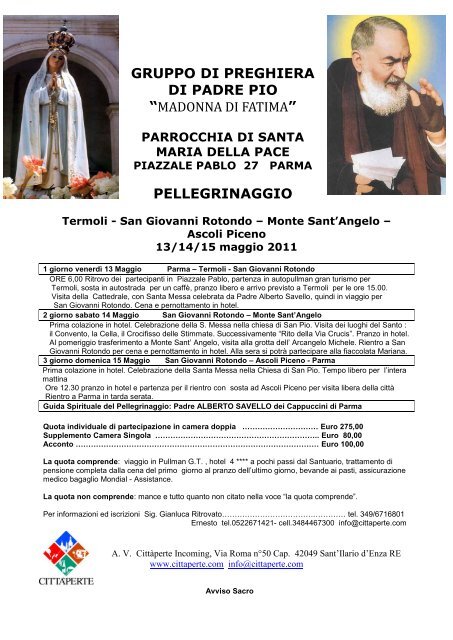 GRUPPO DI PREGHIERA DI PADRE PIO ... - Diocesi di Parma