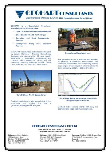 Geotechnical Brochure - Geohart Consultants