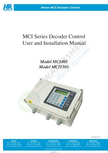 MCI Series Decoder Control User and ... - Thewatershed.biz