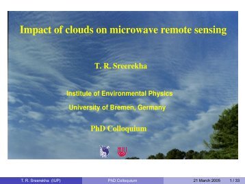 Impact of clouds on microwave remote sensing - SAT