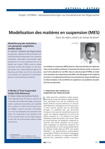 ModÃ©lisation des matiÃ¨res en suspension (MES) - Fankhauser GEP ...