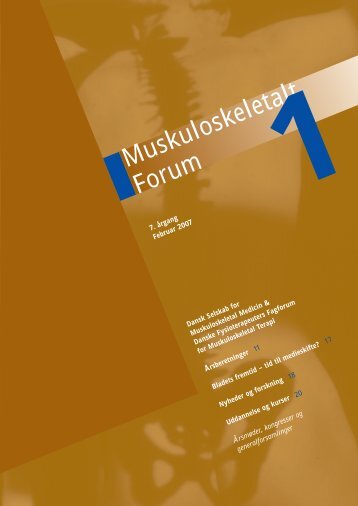 Muskuloskeletalt Forum - 1/2007 (pdf) - Fagforum for ...