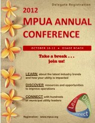 Take a break . . . join us! - MPUA Missouri Public Utility Alliance