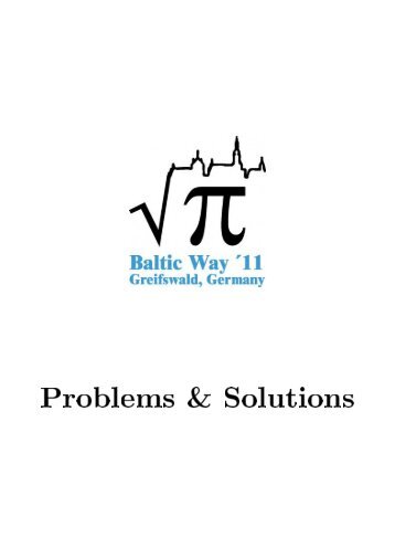 Problems & Solutions - Baltic Way 2011