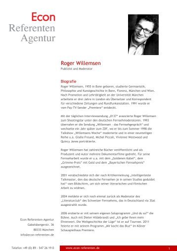 Roger Willemsen - Econ Referenten-Agentur