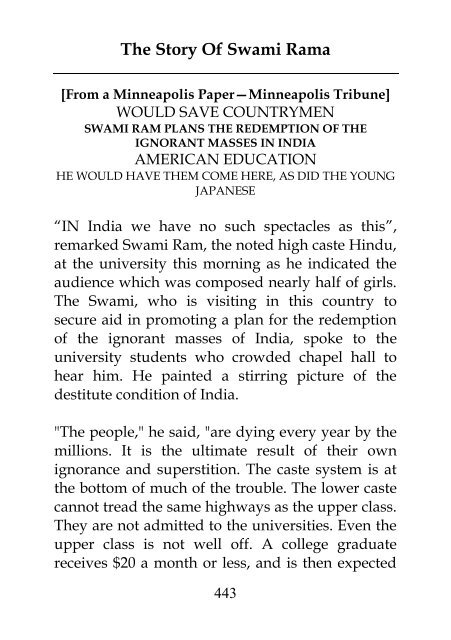 The Story Of Swami Rama - Holybook