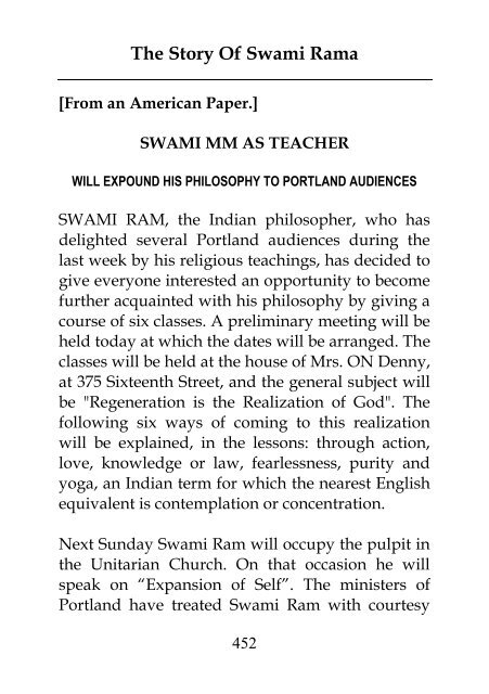 The Story Of Swami Rama - Holybook