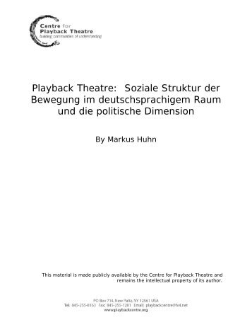 Playback Theatre: Soziale Struktur der Bewegung im ...