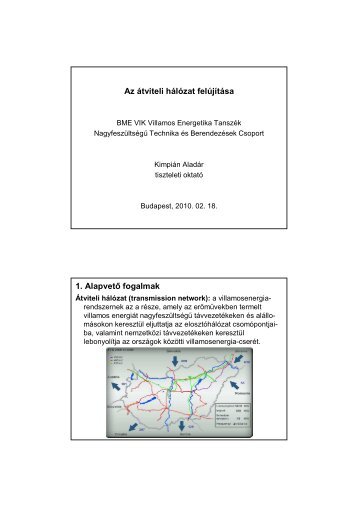 Az Ã¡tviteli hÃ¡lÃ³zat felÃºjÃ­tÃ¡sa 1. AlapvetÅ fogalmak - Villamos ...