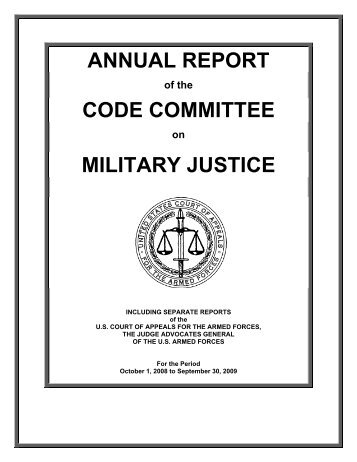 annual report code committee military justice - U.S. Court of Appeals ...