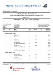 Ergebnisliste Riesentorlauf - Skiclub-Sohland