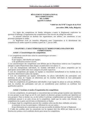 RÃ¨glement International des CompÃ©titions de SAMBO