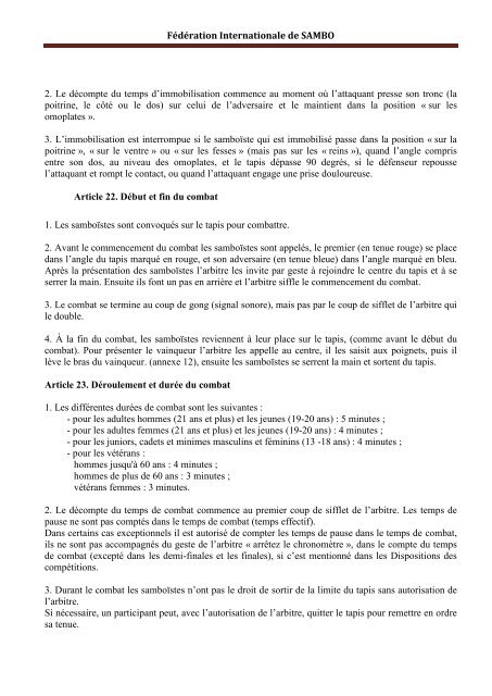 RÃ¨glement International des CompÃ©titions de SAMBO