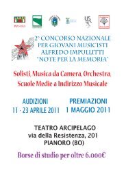 2Â° Concorso Nazionale per Giovani Musicisti Alfredo ... - ANPI Pianoro