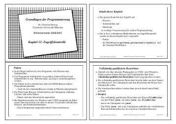 Grundlagen der Programmierung Kapitel 12: Zugriffskontrolle