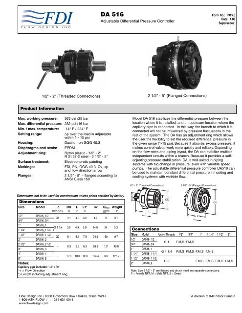 DA 516 Submittal F315 - Flow Design Inc.