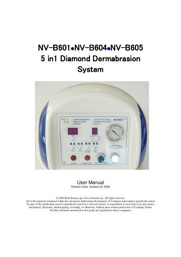 NV-B601NV-B604NV-B605 5 in1 Diamond Dermabrasion ... - Nyt Smil