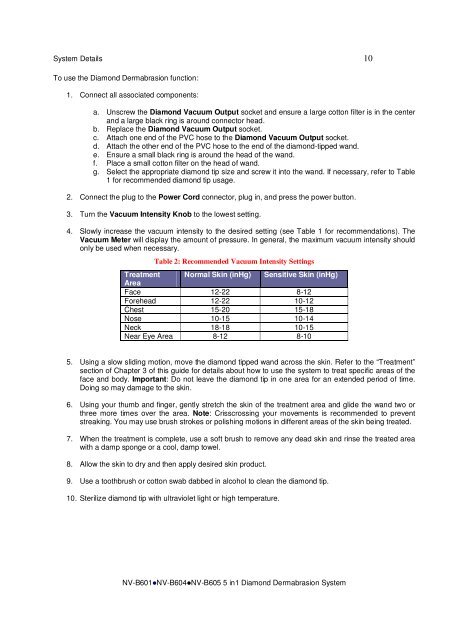 NV-B601NV-B604NV-B605 5 in1 Diamond Dermabrasion ... - Nyt Smil