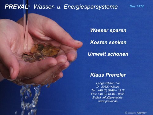 PREVALÂ® Wasser- u. Energiesparsysteme - Focus Passivhaus