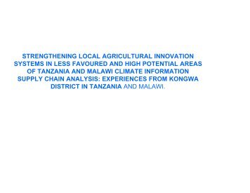 Background Presentation: Tanzania-Malawi - IRA - Africa Adapt