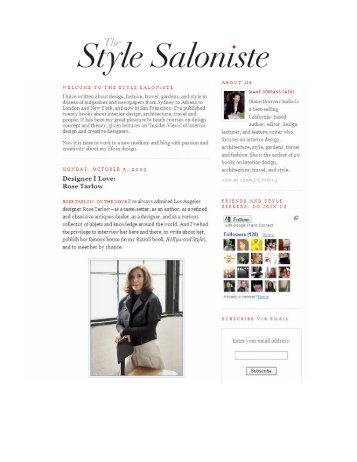 The Style Saloniste - Rose Tarlow Melrose House